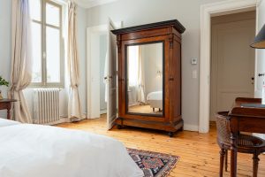 Bedroom 5 is next to bedroom 4 and opposite the master suite, Château de Bel Air, Lalande-de-Pomerol near Bordeaux, France