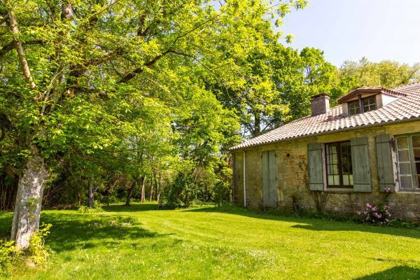 Favreau is surrounded by lawns, natural gardens, mature trees and the vineyard