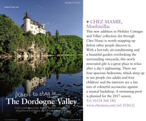 France Magazine where to stay in the Dordogne valley, July 2016, Chez Mamie