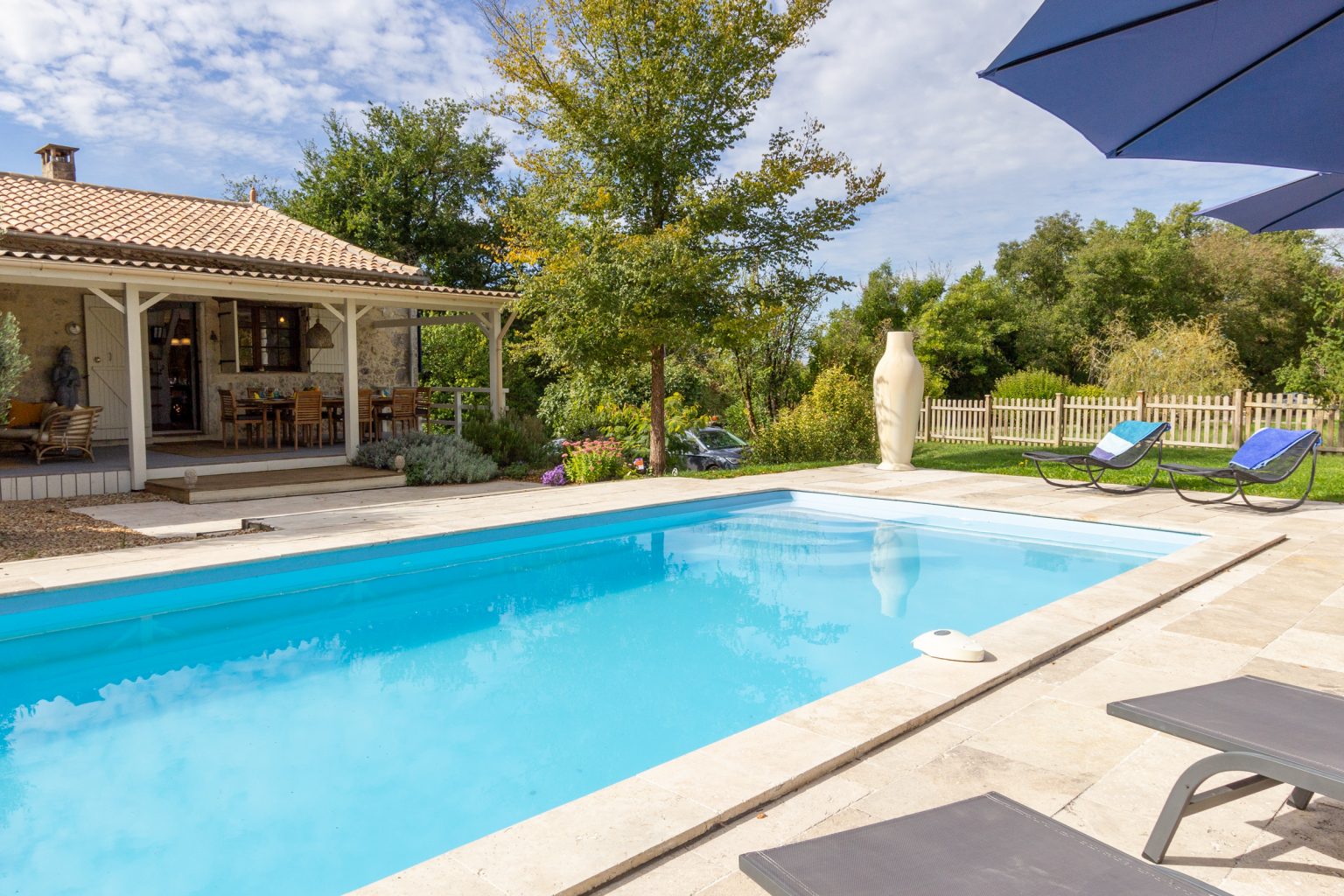 From the pool looking towards the covered terrace