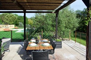 La Prairie terrace, looking towards the pool