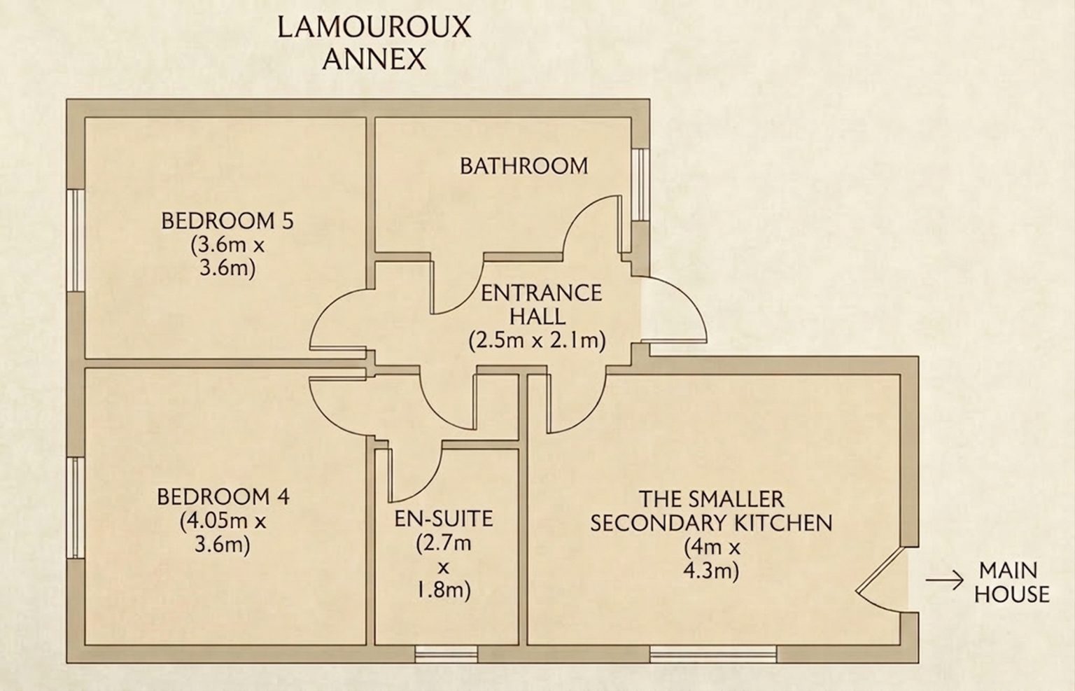 Lamouroux holiday villa, floor plan of the annexe
