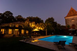 Late evening by the pool