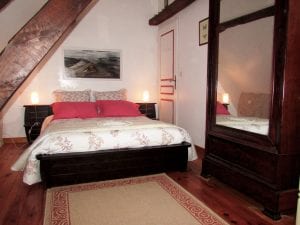 The master bedroom in Le Moulin