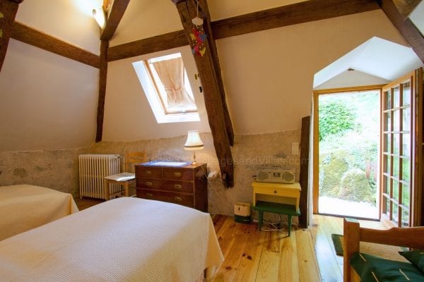 Le Moulin triple room with its own entrance to the garden