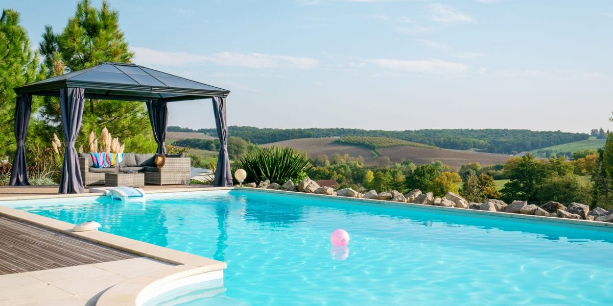 Les Hirondelles holiday gite in France with a private alarmed, fenced & gated salt water swimming pool