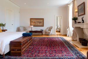 Master suite, looking to the en-suite, Château de Bel Air, Lalande-de-Pomerol near Bordeaux, France