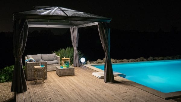 Night time by the pool