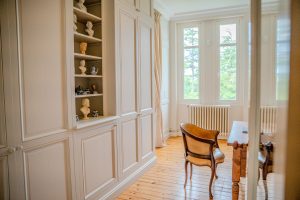 Office desk, accessible from either the landing or from the master suite, Château de Bel Air, Lalande-de-Pomerol near Bordeaux, France