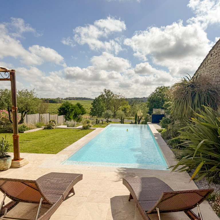Pierres and Terroirs holiday villa with a secure heated swimming pool Landerrouat near Duras Near Monsegur SW France