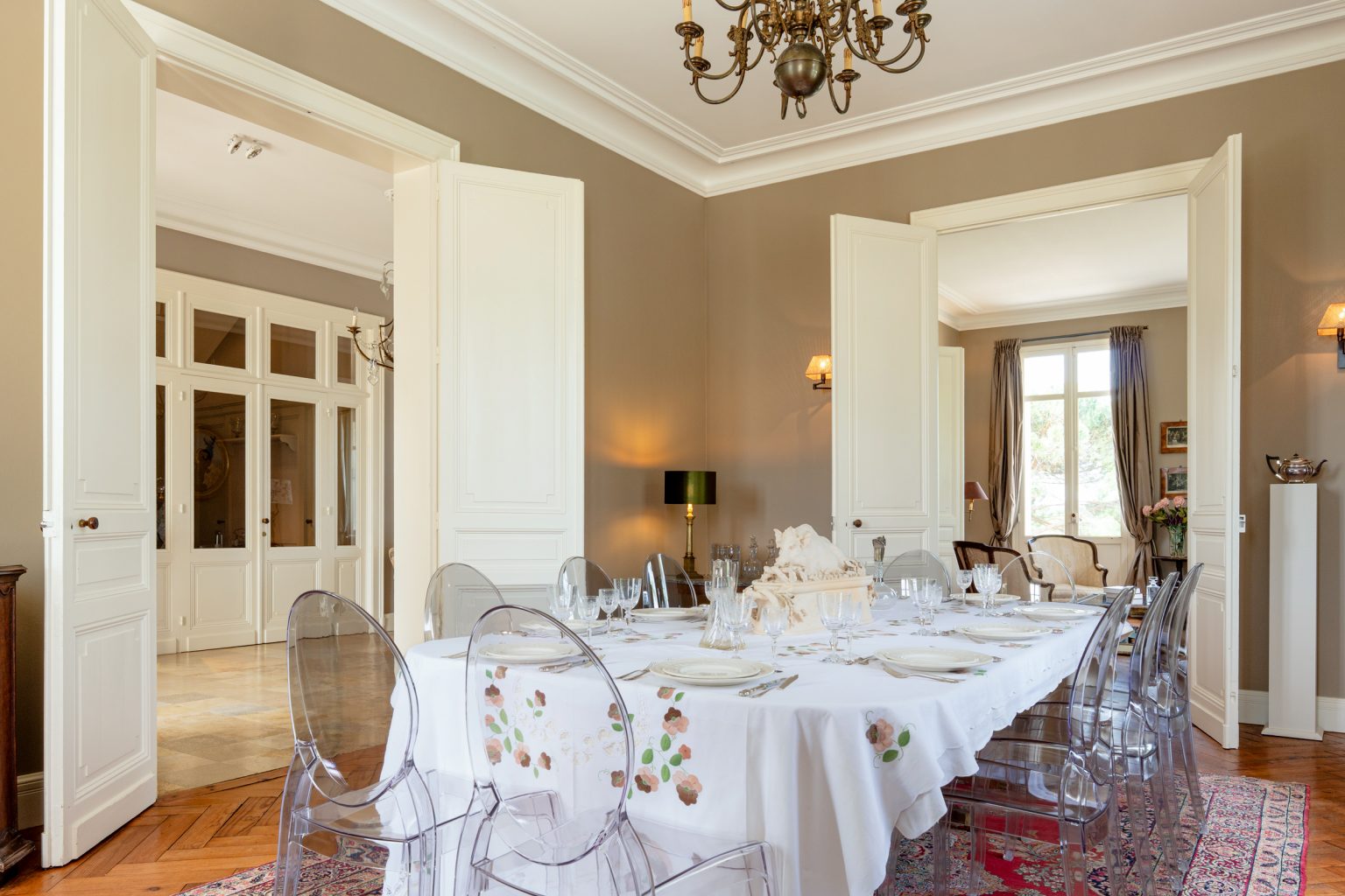 The dining room, Château de Bel Air, Lalande-de-Pomerol near Bordeaux, France