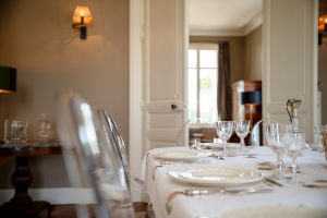 The dining room, Château de Bel Air, Lalande-de-Pomerol near Bordeaux, France