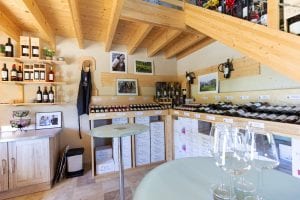 The estate wine tasting room