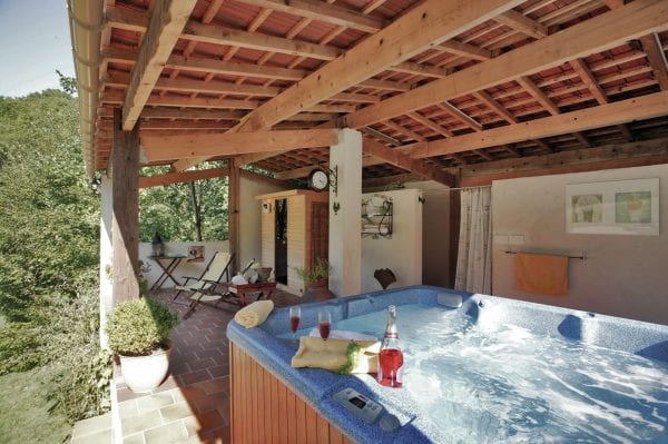 The hot tub and the sauna area