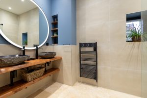 The shower room, there is a separate wc next to the bedrooms, a further wc is on the ground floor