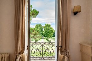 The view from the master suite, Château de Bel Air, Lalande-de-Pomerol near Bordeaux, France