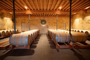 The wine cave to visit at Chateau de Bel Air luxury holiday accommodation near Pomerol near Saint Emilion and Bordeaux