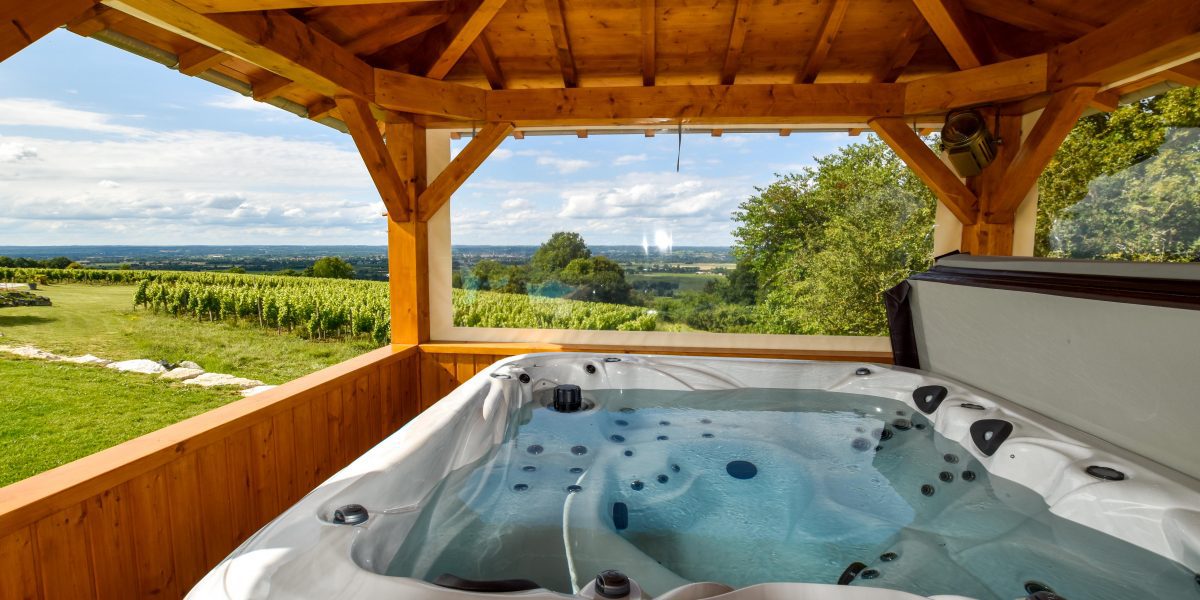 Views of Bergerac from the hot tub