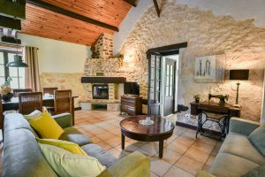 Villa 1 comfortable lounge at Jasmijn Villa, Beau Foret, Font Neuve near Souillac, Dordogne Valley, France.