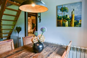 Dining table at Jasmijn Villa, Beau Foret, Font Neuve near Souillac, Dordogne Valley, France.
